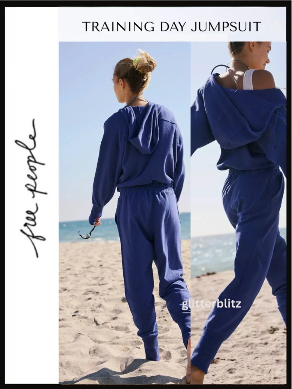 Free People Training Day Jumpsuit Indigo Blue 💙 LAST ONE IN STOCK